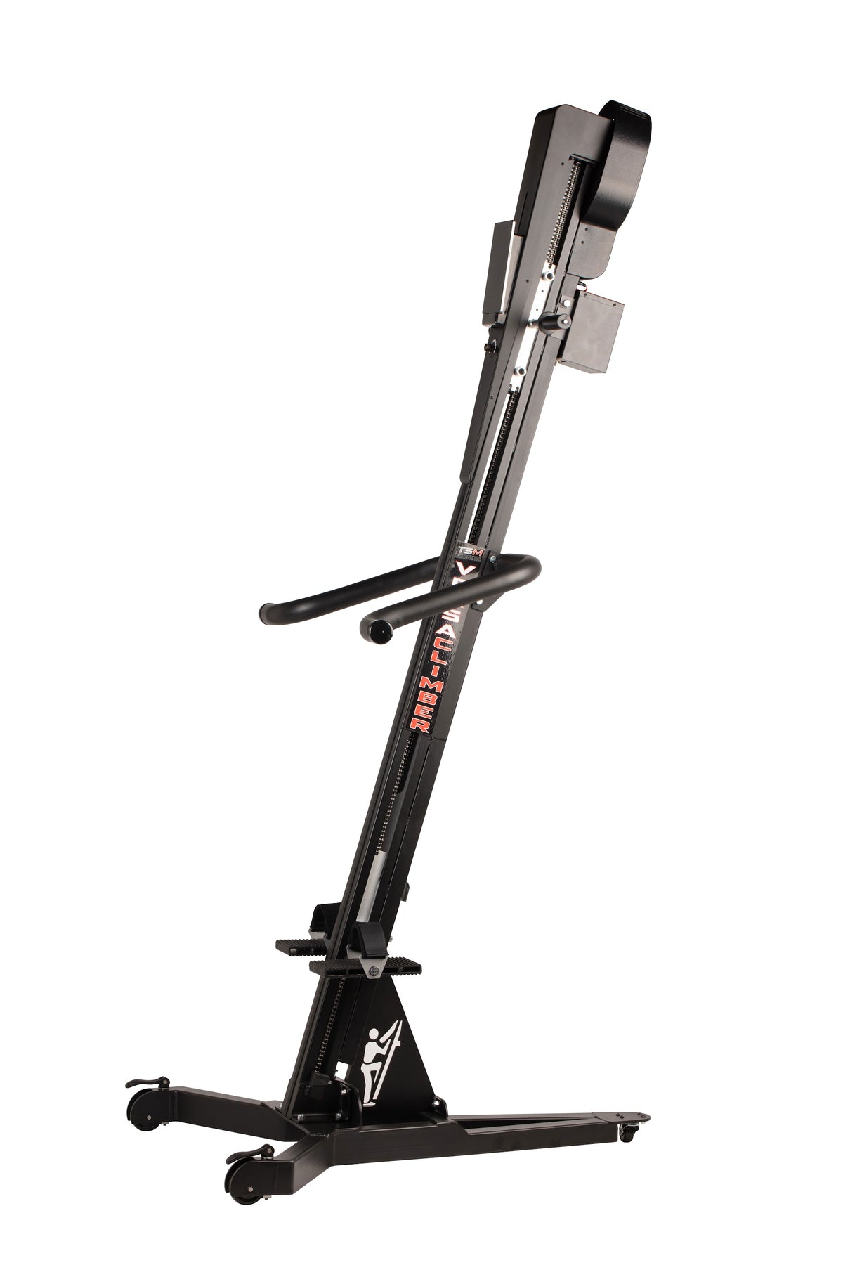 VersaClimber on the stackable base with wheels, side view
