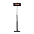 Black Powder Coated Steel Telescoping Offset Pole Mounted Infrared Patio Heater