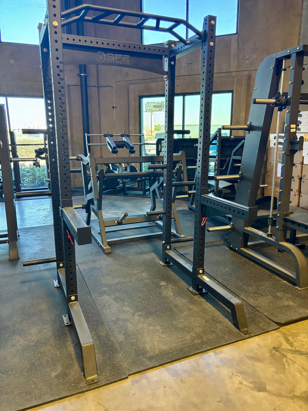 SFE Commercial Squat Rack with Weight Storage
