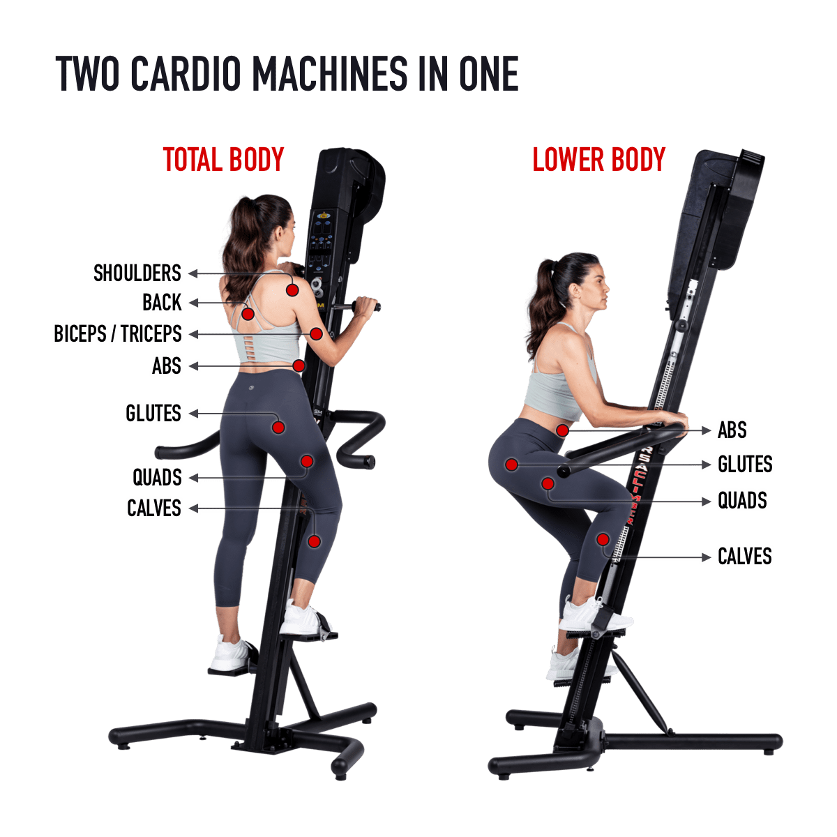VersaClimber SM-M climbing and stepping modes
