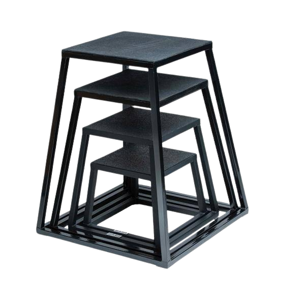 Steel Plyo Boxes – Heavy-Duty Plyometric Jump Platforms with Anti-Slip Rubber Top, 12" and 18" Heights