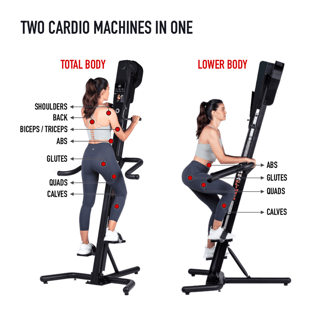 VersaClimber TS-M climbing and stepping modes