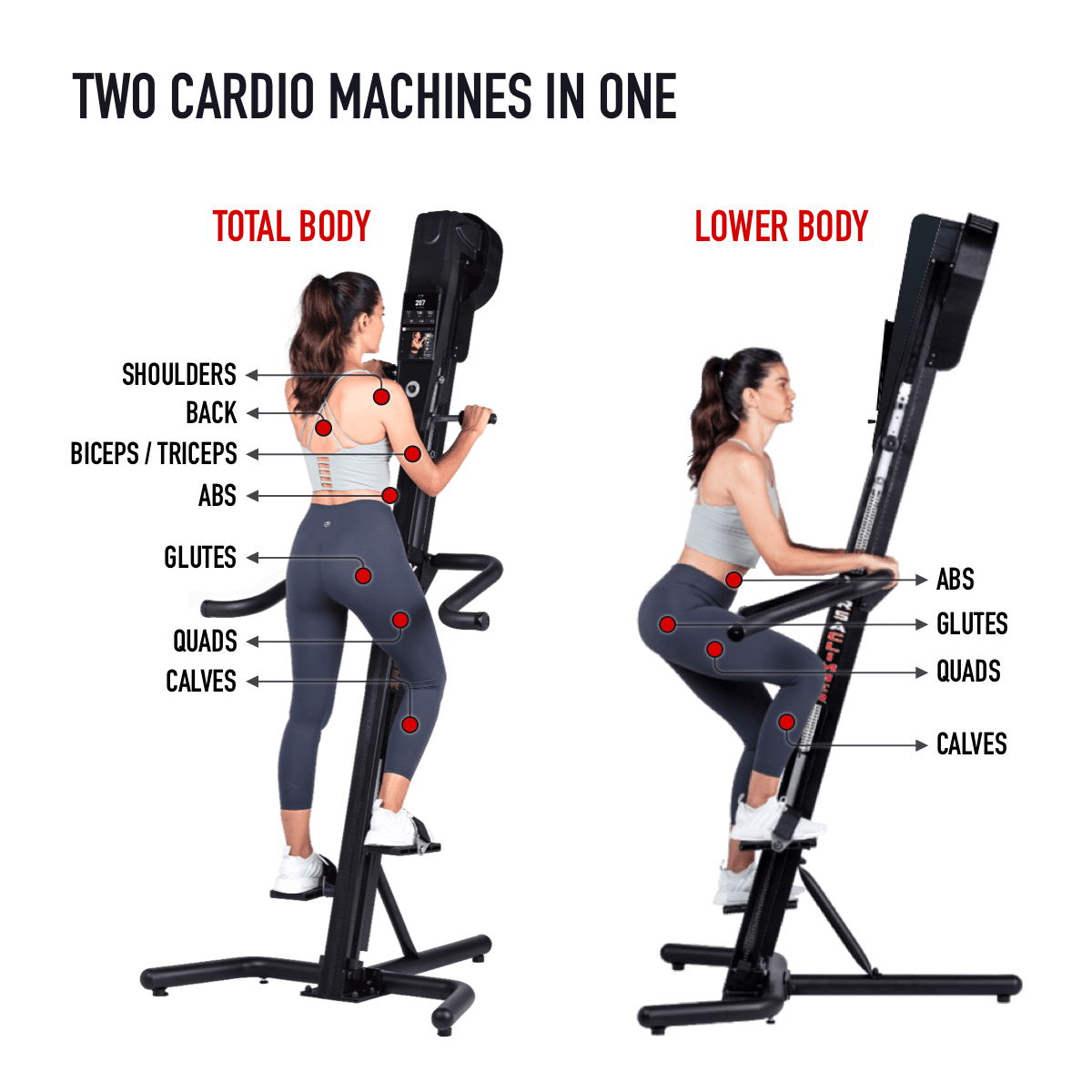 VersaClimber TS-M climbing and stepping modes