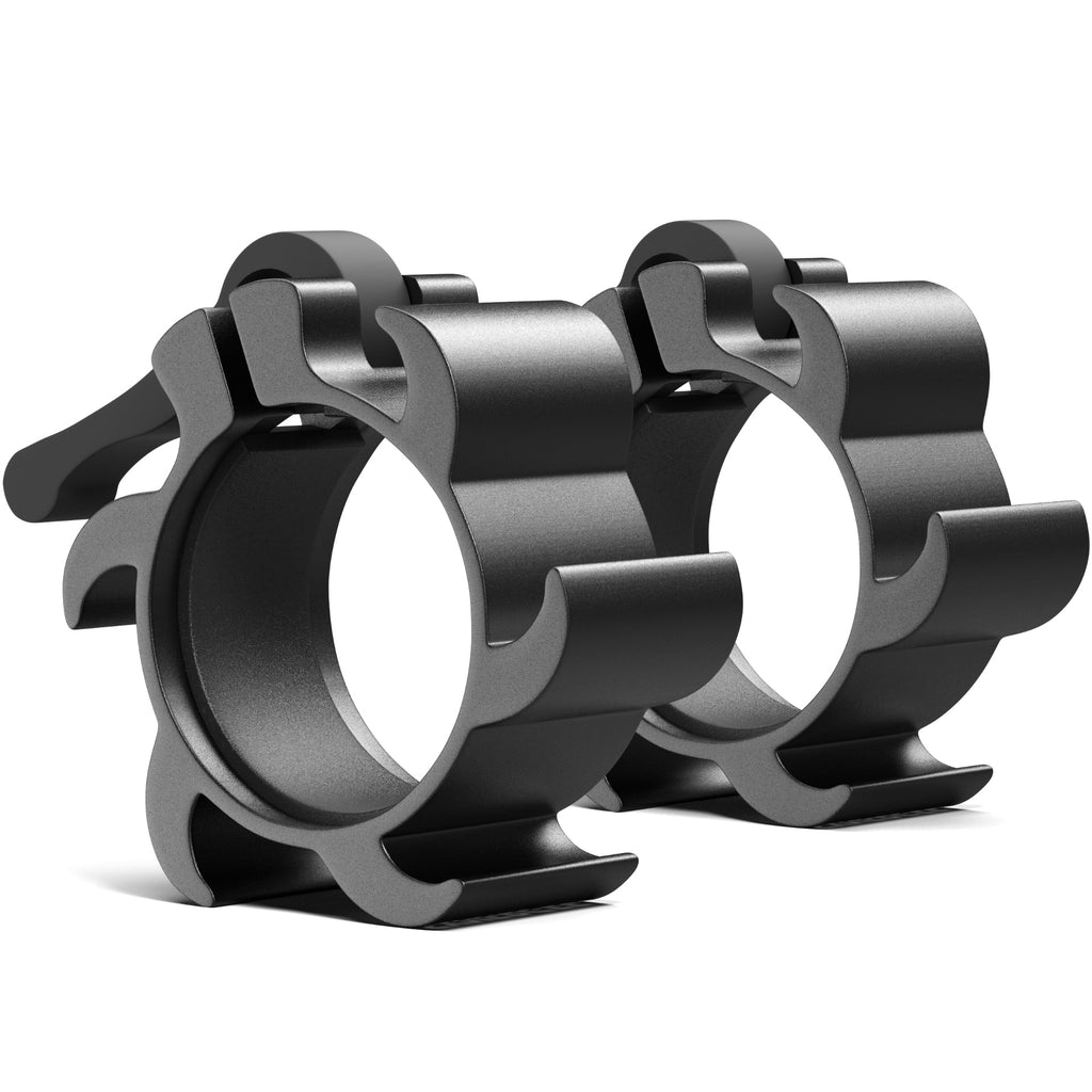Synergee Aluminum Barbell Collars — Black — Black - Aluminum