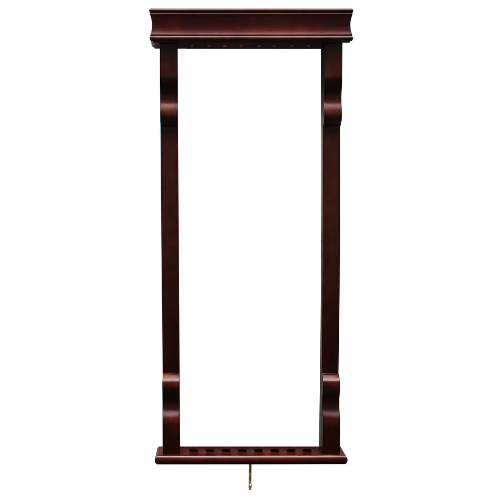 Vintage Wall Billiard Cue Rack - Mahogany Finish