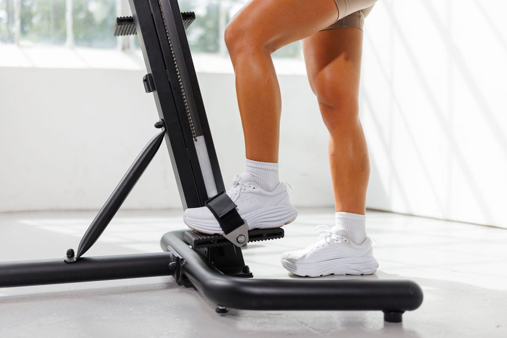 VersaClimber pedals and base, close up