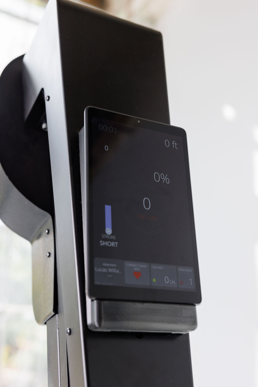 VersaClimber TS-M touchscreen console, close up