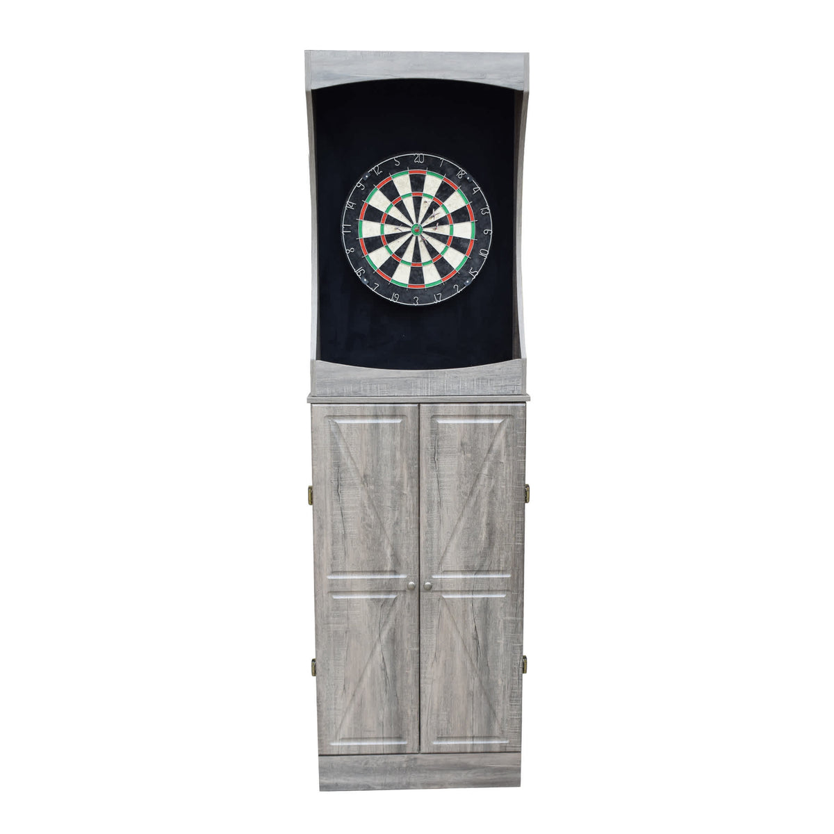 Westwood Dartboard and Free-Standing Cabinet - Rustic Gray — official Hathaway product image 5