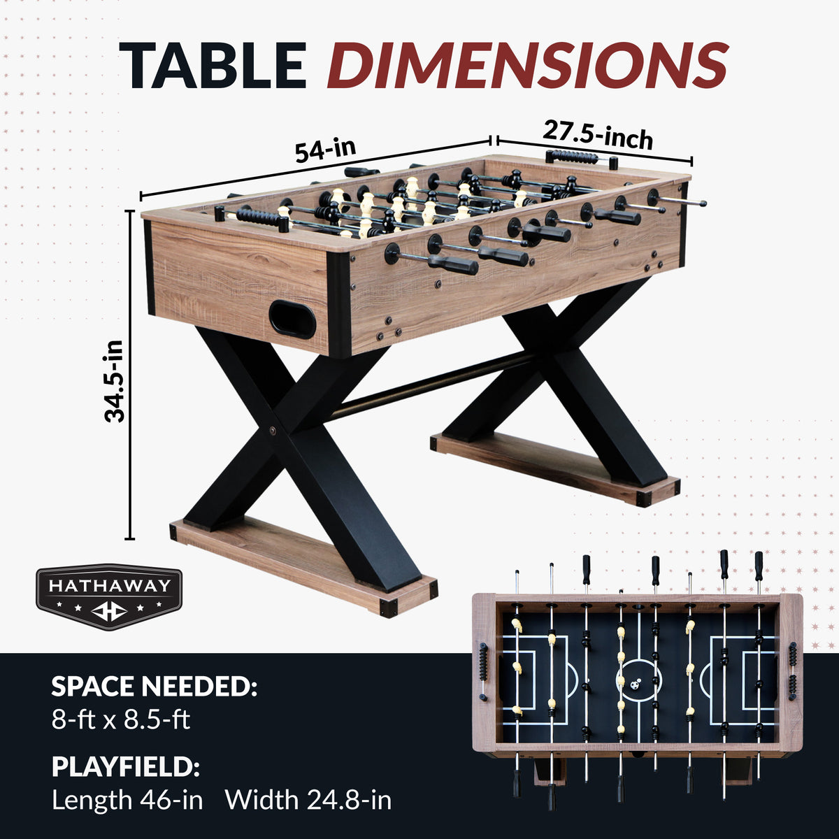 Excalibur 54-in Foosball Table - Driftwood
