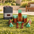 Elakai Hevea Crusader Kubb Game in an AI-styled outdoor setting