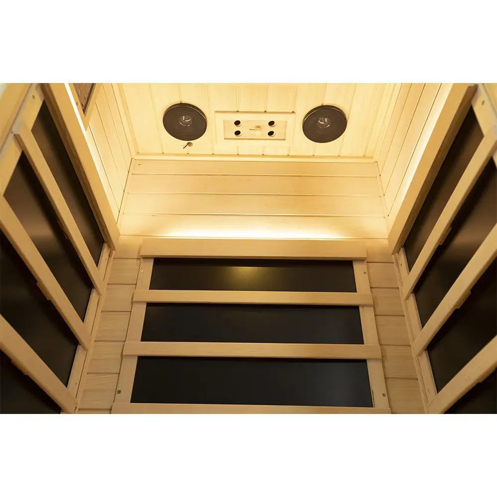 Wizzisaunas SH01 warm-lit ceiling and backrest